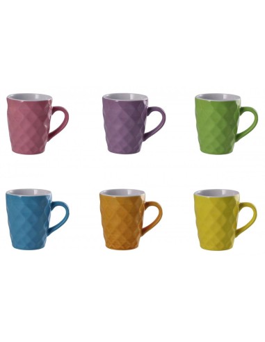 Set 3 tazze mug ceramica colorate Cm. 9x11 - Colori assortiti
