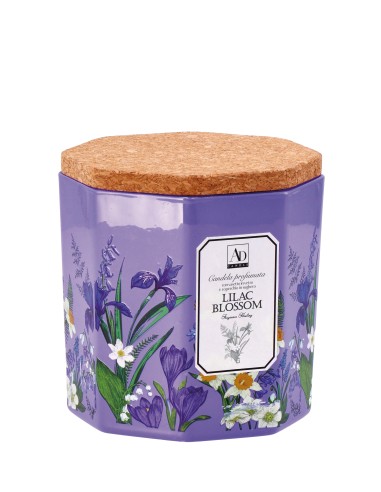 Candela cera profumata in vasetto vetro con tappo sughero Cm. 10x10 - Fragranze assortite
