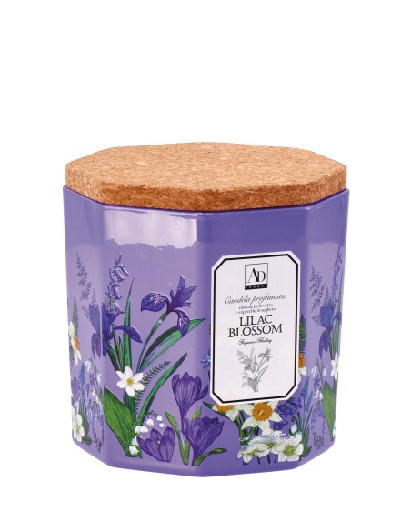 Candela cera profumata in vasetto vetro con tappo sughero Cm. 10x10 - Fragranze assortite