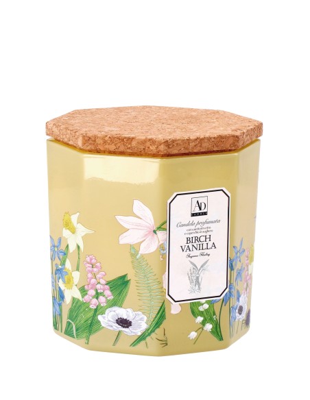 Candela cera profumata in vasetto vetro con tappo sughero Cm. 10x10 - Fragranze assortite