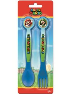 Set 2 posate in plastica - Super Mario