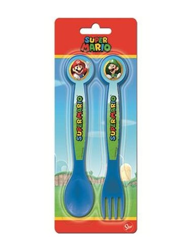 Set 2 posate in plastica - Super Mario