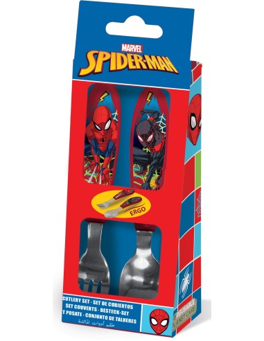Set 2 posate acciaio - Spiderman