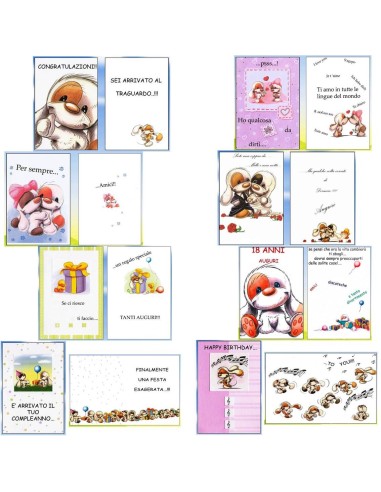 Biglietti auguri STOCK - Biglietto maxi Mylo - Kit 20 pezzi assortiti