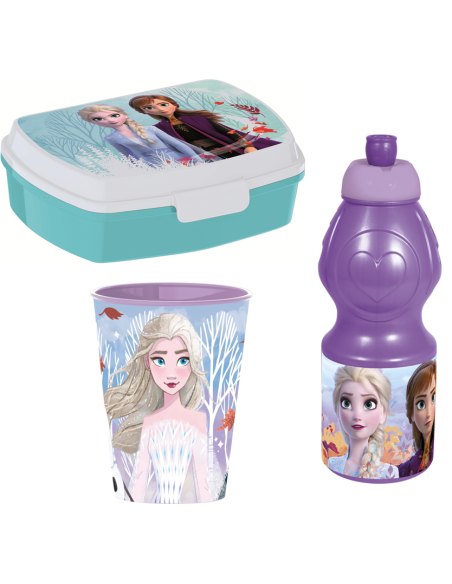 Kit scuola con zainetto asilo + portamerenda + borraccia + bicchiere - Frozen