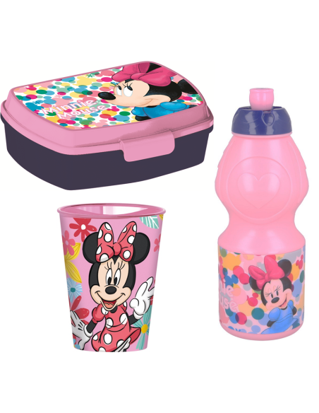 Kit scuola con zainetto asilo + portamerenda + borraccia + bicchiere - Minnie