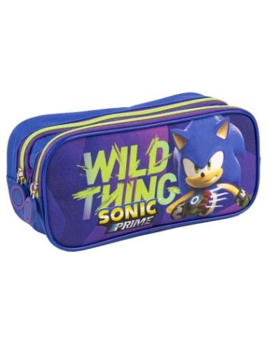 Astuccio pochette doppia zip deluxe Cm. 22x10 Sonic