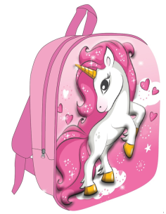 Zainetto asilo 3D Cm. 30x26x10 - Unicorno rosa 2