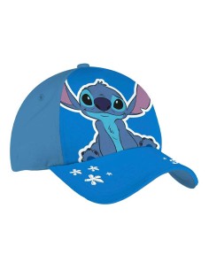 Cappello con visiera celeste Stitch seduto