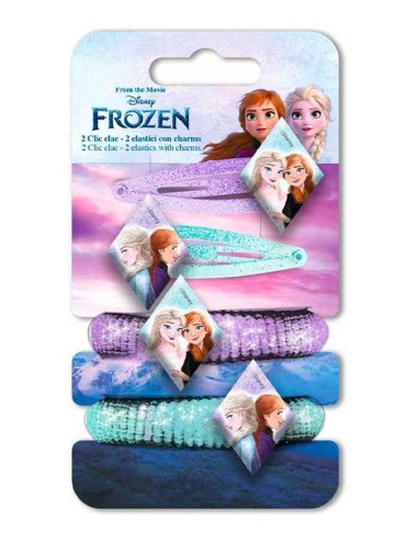 Fermacapelli elastici e clic clac - Frozen - Blister 4 pezzi