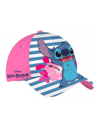 Cappello con visiera rosa a righe Stitch