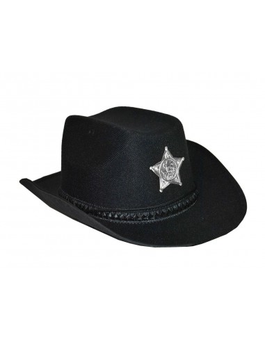 Cappello nero sceriffo classico