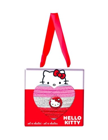 Fermacapelli elastici in scatolina - Confezione 12 pezzi - Hello Kitty