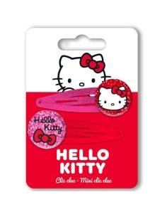 Fermacapelli molletta clic clac - Hello Kitty - Blister 2 pezzi