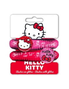 Fermacapelli elastici glitter - Hello Kitty - Blister 2 pezzi