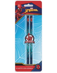 Blister 2 matite con gomma - Spiderman