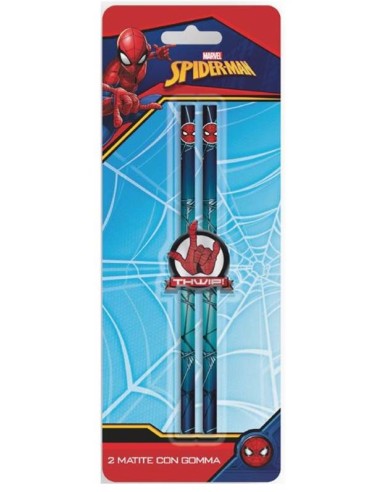 Blister 2 matite con gomma - Spiderman