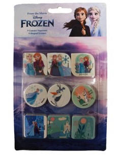 Blister 9 gomme per cancellare sagomate - Frozen