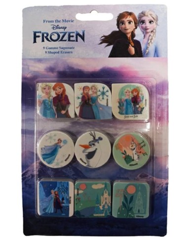 Blister 9 gomme per cancellare sagomate - Frozen