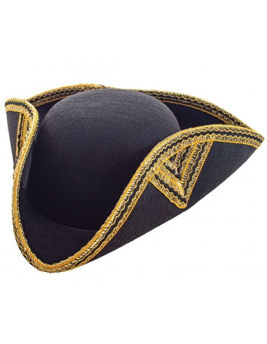 Cappello pirata deluxe con bordo dorato