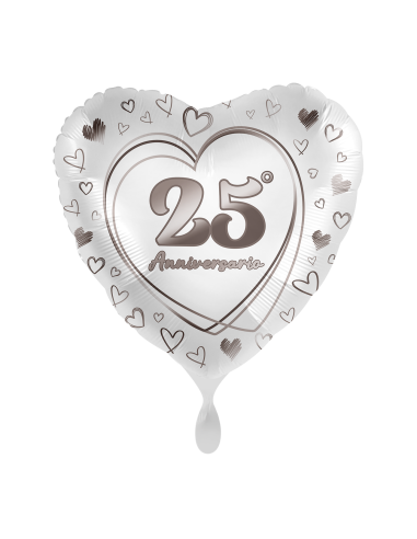 Palloncino mylar 18'' Cm. 45 Premioloon - Cuore - 25° Anniversario