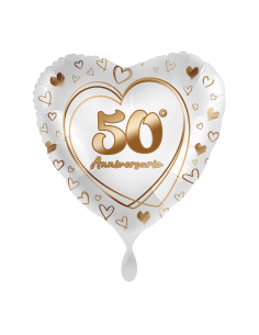 Palloncino mylar 18'' Cm. 45 Premioloon - Cuore - 50° Anniversario