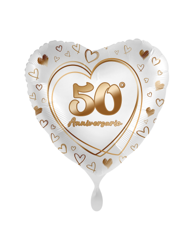 Palloncino mylar 18'' Cm. 45 Premioloon - Cuore - 50° Anniversario