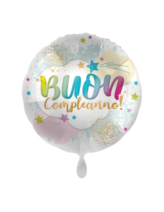 Palloncino mylar 18'' Cm. 45 Premioloon - Rotondo - Buon Compleanno