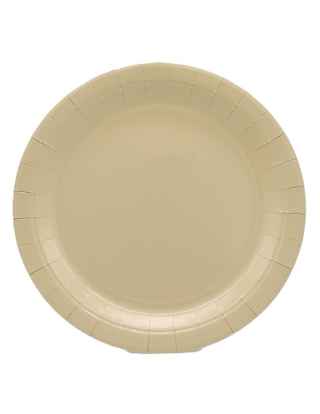 Piatto in carta rotondo 100% compostabile Cm. 24 - Confezione 15 pz - Avana