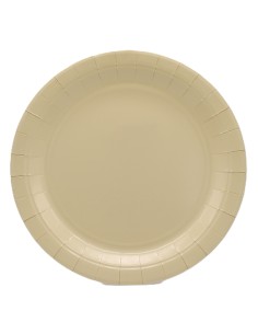 Piatto in carta rotondo 100% compostabile Cm. 18 - Confezione 15 pz - Avana