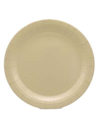 Piatto in carta rotondo 100% compostabile Cm. 18 - Confezione 15 pz - Avana