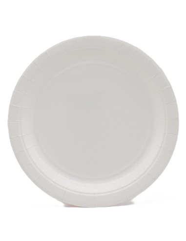 Piatto in carta rotondo 100% compostabile Cm. 18 - Confezione 15 pz - Bianco