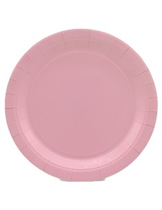 Piatto in carta rotondo 100% compostabile Cm. 18 - Confezione 15 pz - Rosa