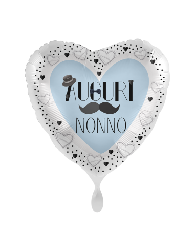 Palloncino mylar 18'' Cm. 45 Premioloon - Cuore - Auguri Nonno
