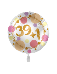 Palloncino mylar 18'' Cm. 45 Premioloon - Rotondo - Buon Compleanno 40 anni - 39+1