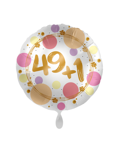 Palloncino mylar 18'' Cm. 45 Premioloon - Rotondo - Buon Compleanno 50 anni - 49+1