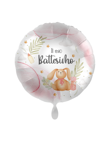 Palloncino mylar 18'' Cm. 45 Premioloon - Rotondo - Il Mio Battesimo rosa
