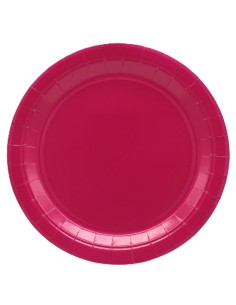 Piatto in carta rotondo 100% compostabile Cm. 18 - Confezione 15 pz - Magenta
