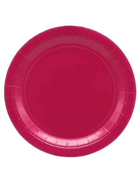 Piatto in carta rotondo 100% compostabile Cm. 18 - Confezione 15 pz - Magenta