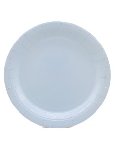 Piatto in carta rotondo 100% compostabile Cm. 18 - Confezione 15 pz - Celeste chiaro