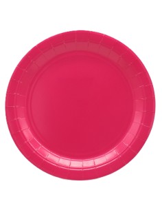 Piatto in carta rotondo 100% compostabile Cm. 18 - Confezione 15 pz - Fucsia