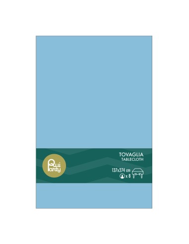 Tovaglia in plastica pvc Cm. 137x274 - Celeste