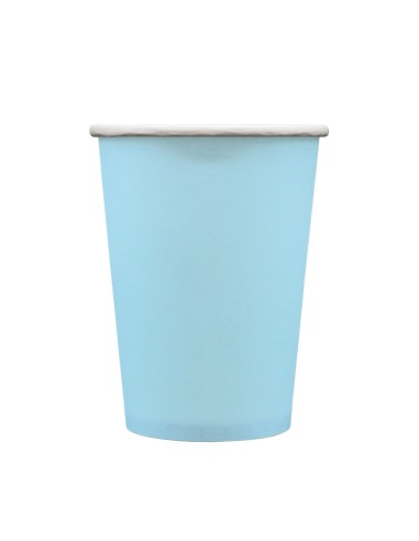 Bicchiere in carta 100% compostabile cc.250 - Confezione 15 pz - Celeste