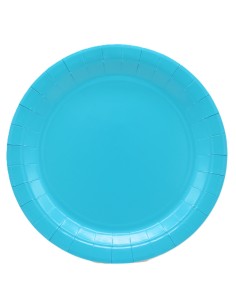 Piatto in carta rotondo 100% compostabile Cm. 18 - Confezione 15 pz - Turchese