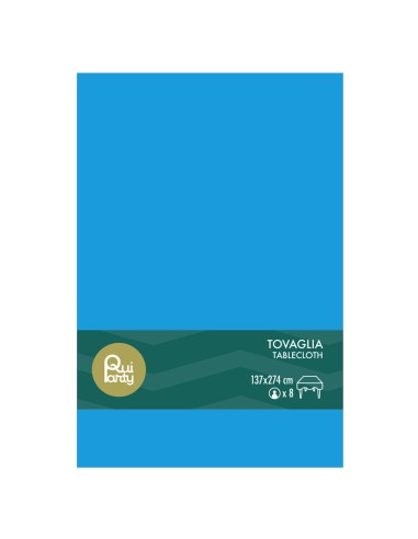 Tovaglia in plastica pvc Cm. 137x274 - Blu elettrico