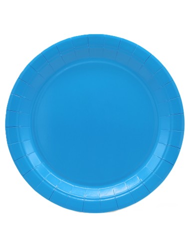 Piatto in carta rotondo 100% compostabile Cm. 18 - Confezione 15 pz - Blu elettrico