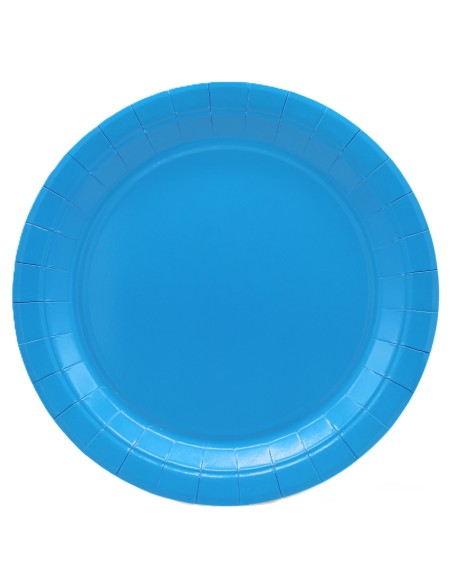 Piatto in carta rotondo 100% compostabile Cm. 18 - Confezione 15 pz - Blu elettrico