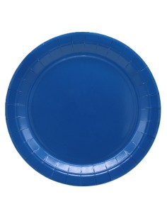 Piatto in carta rotondo 100% compostabile Cm. 24 - Confezione 15 pz - Blu