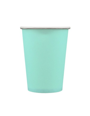 Bicchiere in carta 100% compostabile cc.250 - Confezione 15 pz - Acquamarina