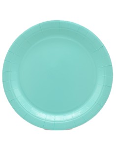 Piatto in carta rotondo 100% compostabile Cm. 18 - Confezione 15 pz - Acquamarina